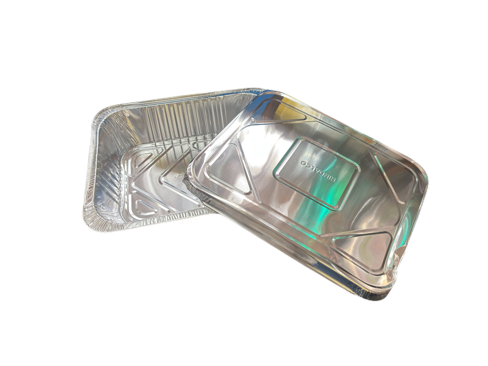 half deep silver foil containers with lid